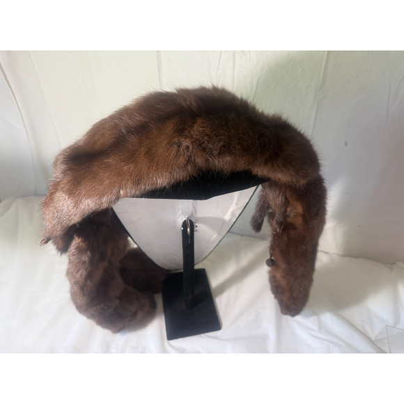 Vintage 1940s 5 Full Pelt Mink Stole brown - Picture 8 of 12